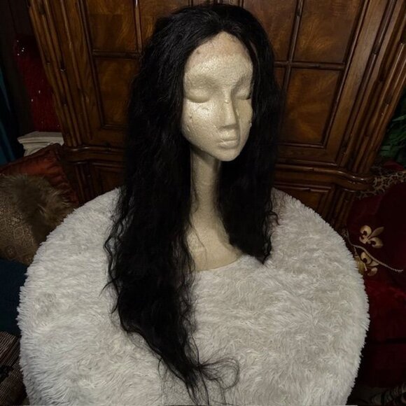 Beshe 33" Luxury Lace Ear to Ear Wig No Tape/No Glue 2" Deep Lace Color 1B - Picture 2 of 16